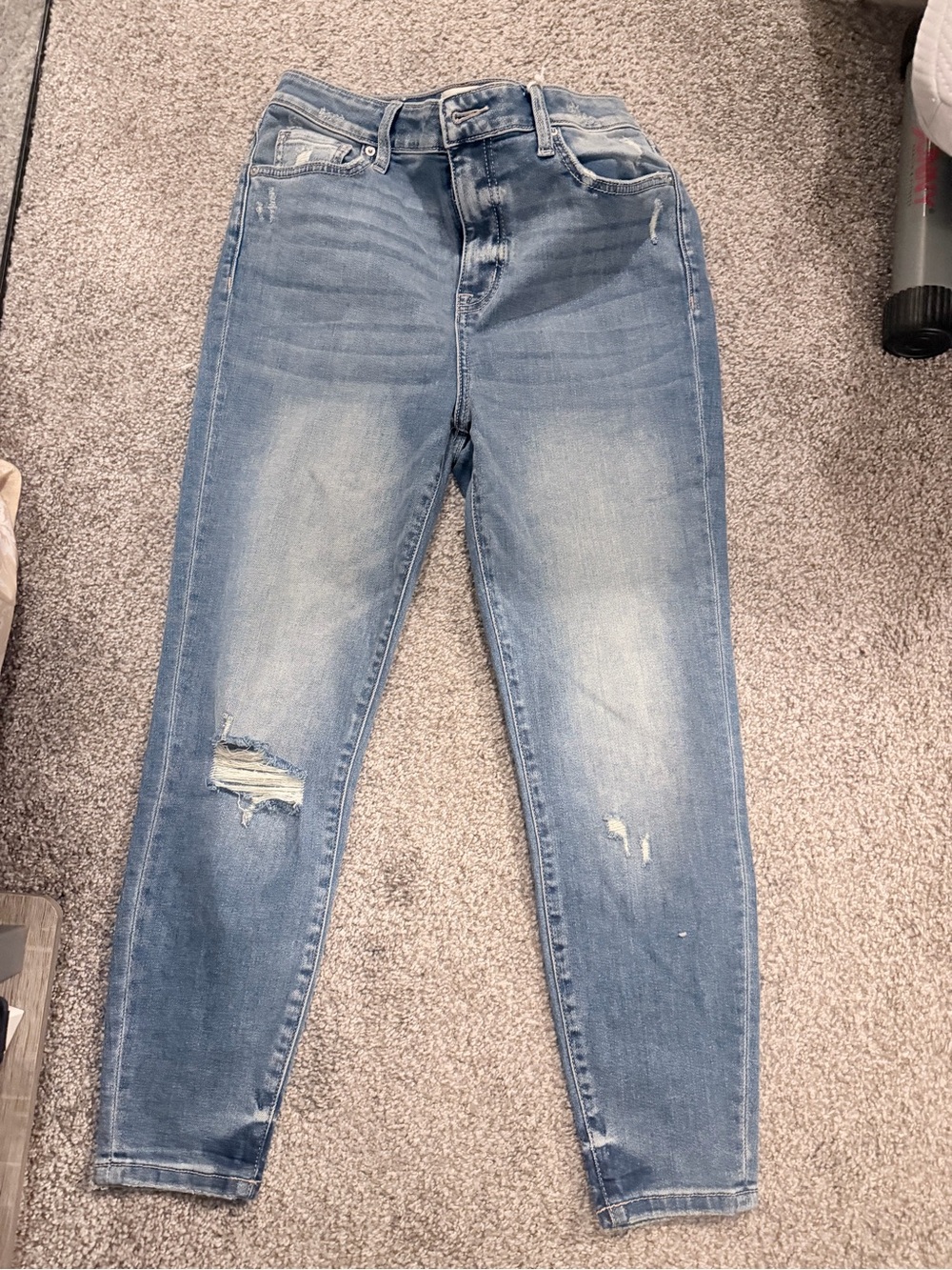 High-Rise Light Blue Distressed Women’s Jeans